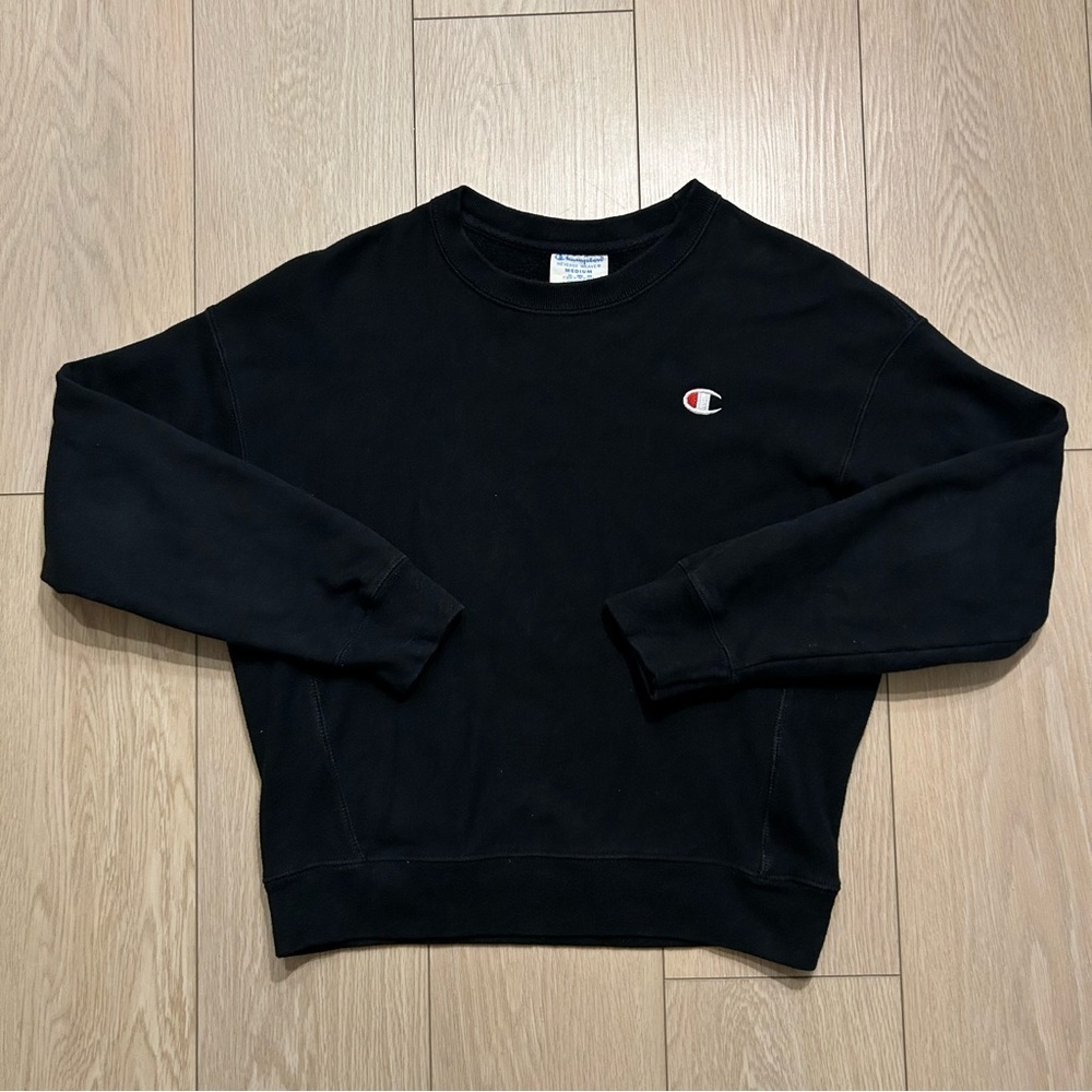Champion Reverse Weave Crewneck Black White Red Women’s Medium